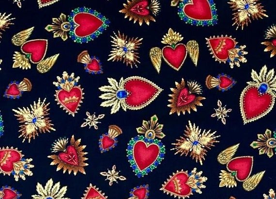 Metre Lovely Sacred Heart Designer Fabric by Timeless Treasures 100% Cotton  Perfect for Making Clothing, Costumes and Accessories - Etsy